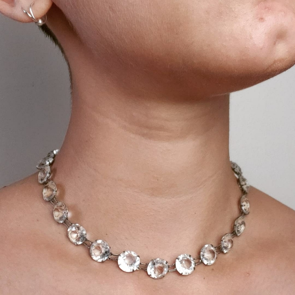 RARE antique 20/30s large rhinestone necklace
